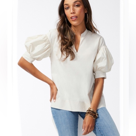 ⭐️ New Chico’s Poplin Drop Shoulder Top Size 4 XXL - Picture 8 of 10